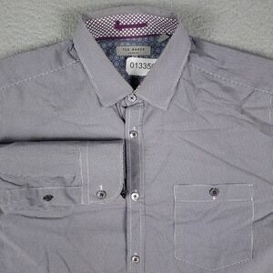 Ted Baker London Mens Long Sleeve Button Up Shirt Size 4   *STAINED*